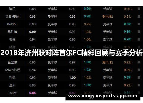 2018年济州联对阵首尔FC精彩回顾与赛季分析
